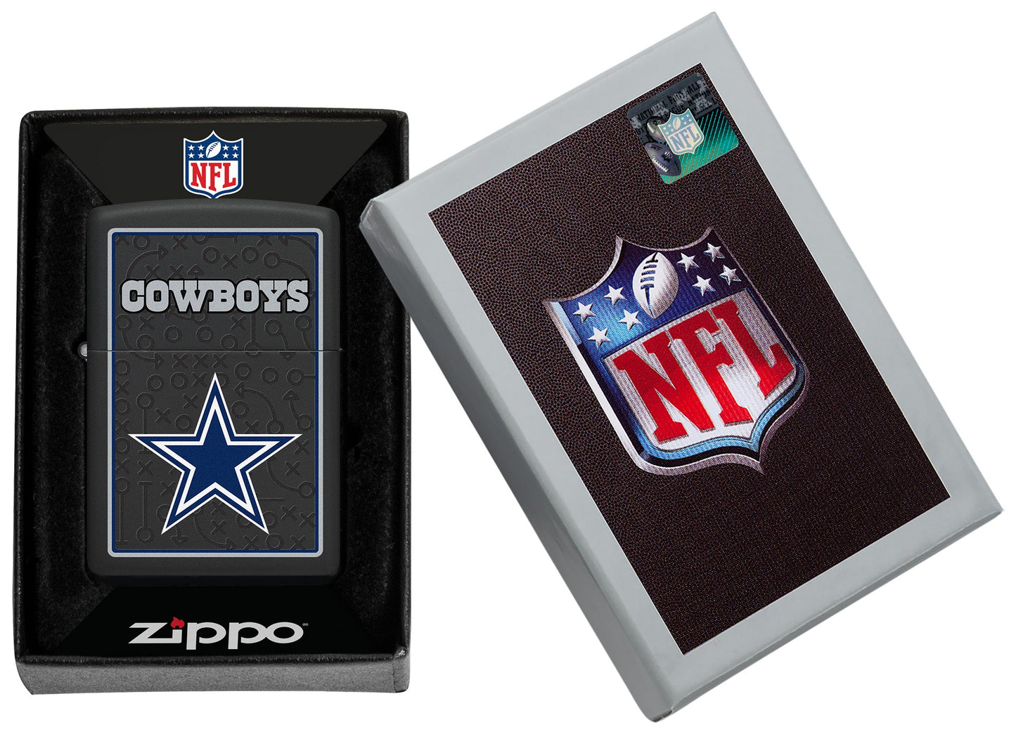 Zippo NFL Dallas Cowboys Playbook Design Black Matte Windproof Lighter