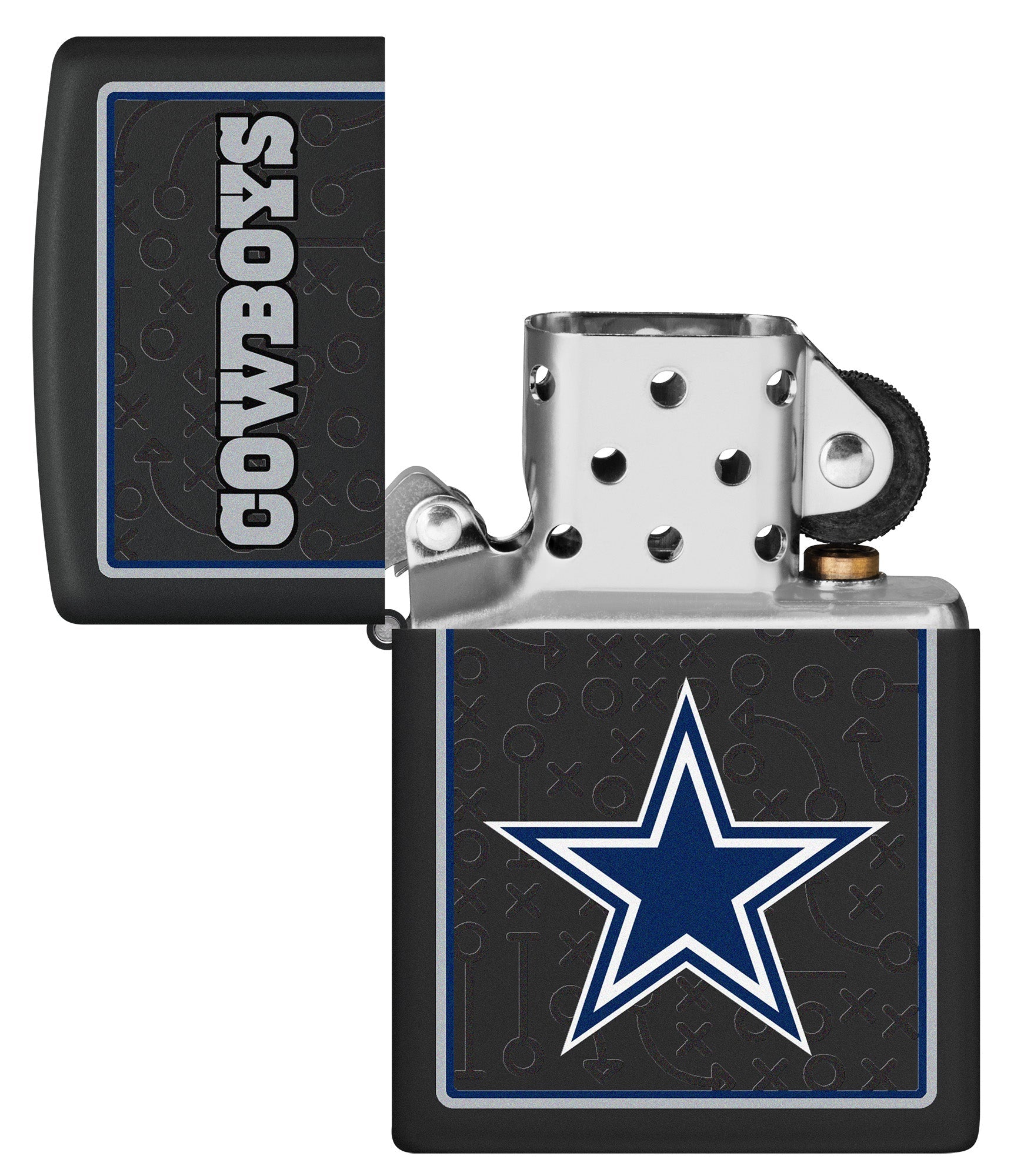 Zippo NFL Dallas Cowboys Playbook Design Black Matte Windproof Lighter