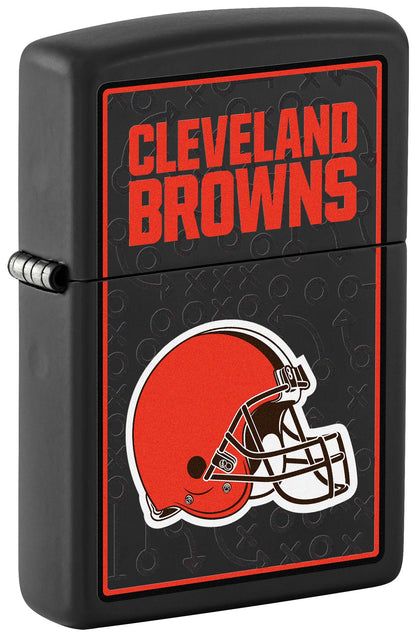 Zippo NFL Cleveland Browns Playbook Design Black Matte Windproof Lighter