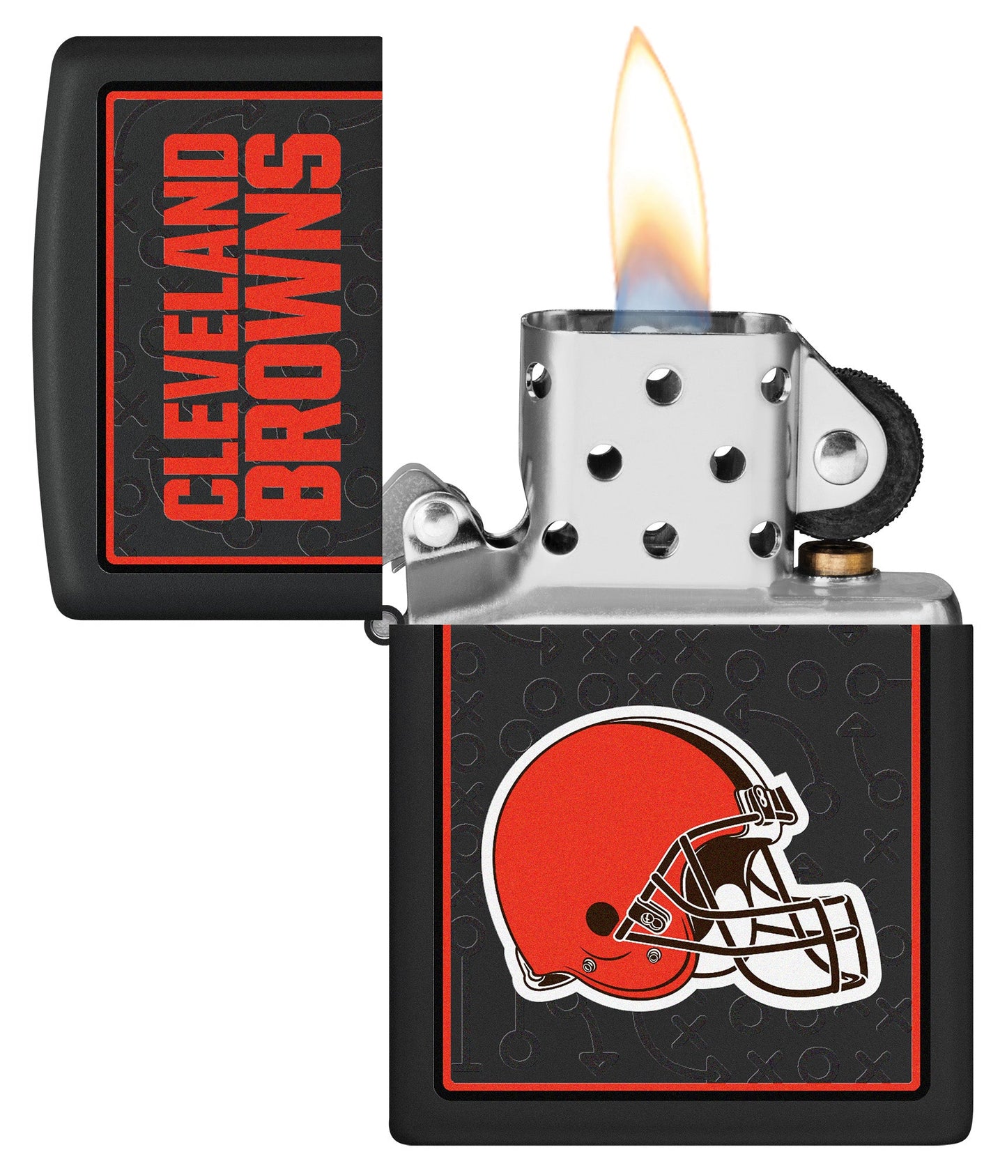 Zippo NFL Cleveland Browns Playbook Design Black Matte Windproof Lighter