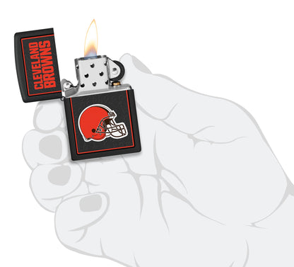 Zippo NFL Cleveland Browns Playbook Design Black Matte Windproof Lighter
