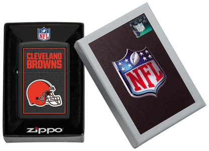 Zippo NFL Cleveland Browns Playbook Design Black Matte Windproof Lighter