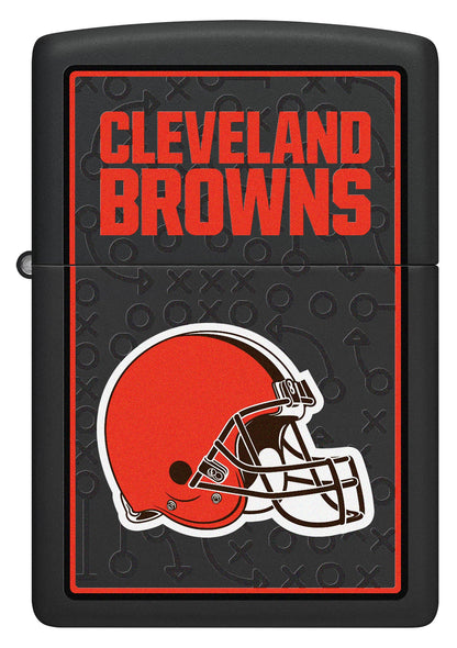 Zippo NFL Cleveland Browns Playbook Design Black Matte Windproof Lighter