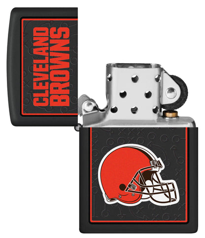 Zippo NFL Cleveland Browns Playbook Design Black Matte Windproof Lighter