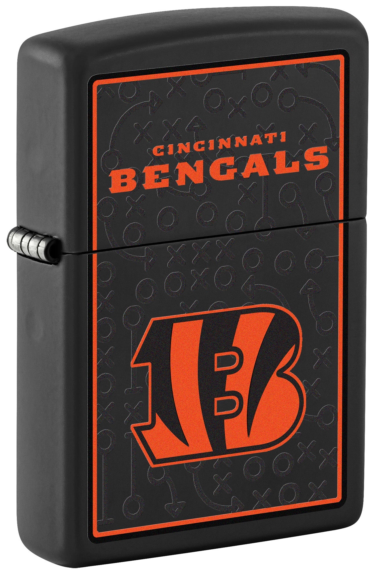 Zippo NFL Cincinnati Bengals Playbook Design Black Matte Windproof Lighter