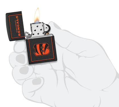 Zippo NFL Cincinnati Bengals Playbook Design Black Matte Windproof Lighter
