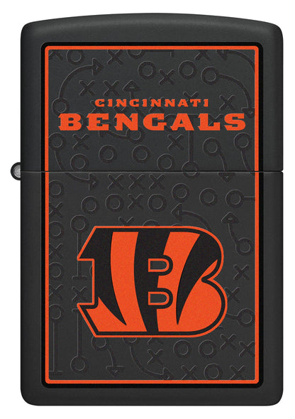 Zippo NFL Cincinnati Bengals Playbook Design Black Matte Windproof Lighter