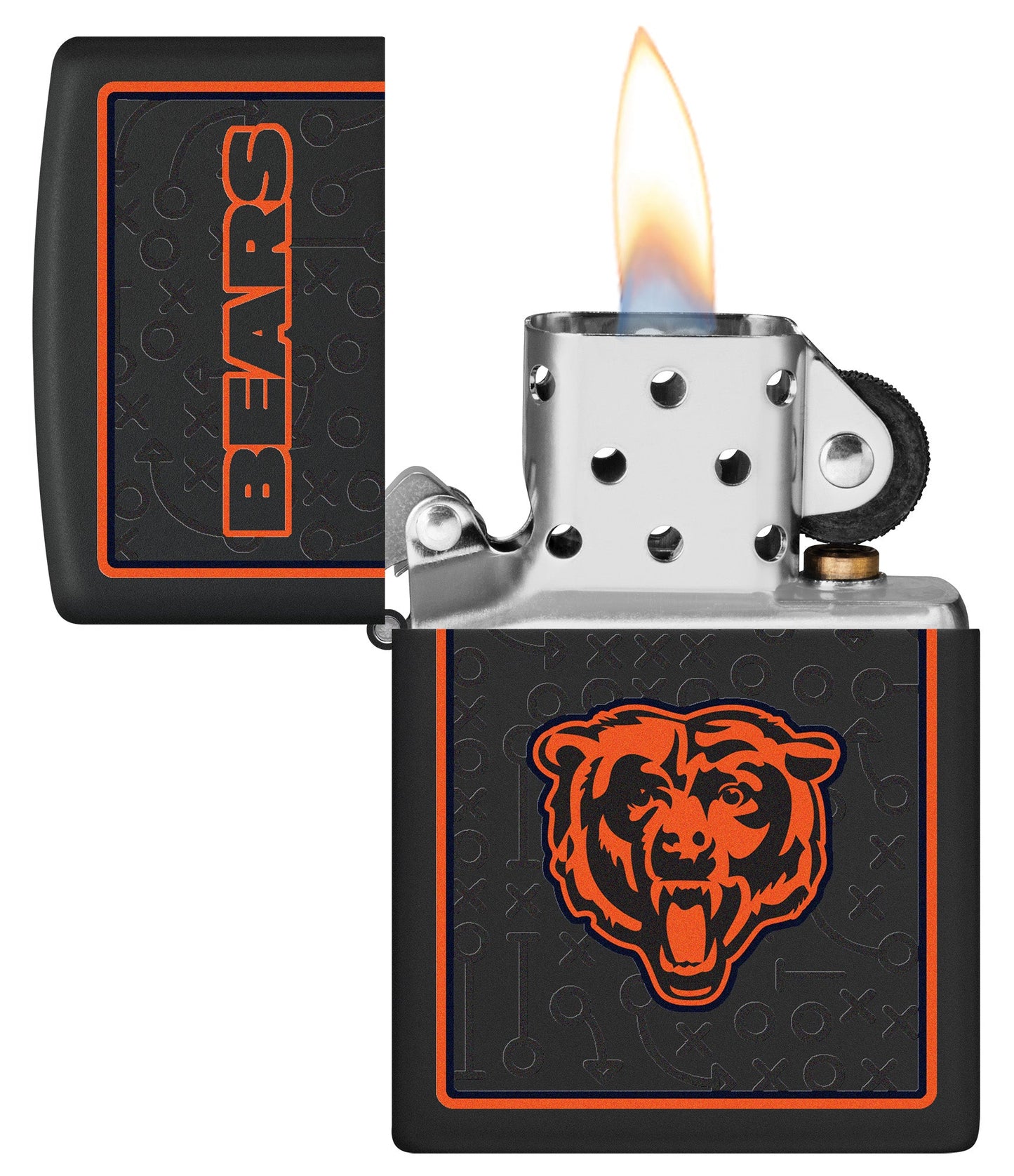 Zippo NFL Chicago Bears Playbook Design Black Matte Windproof Lighter