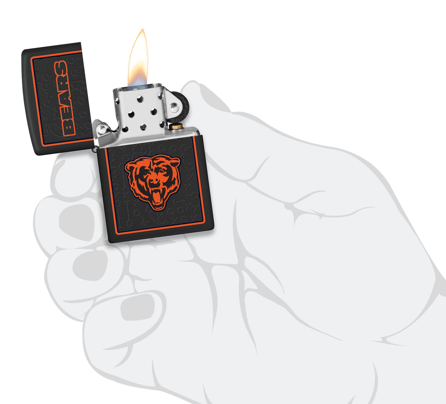 Zippo NFL Chicago Bears Playbook Design Black Matte Windproof Lighter