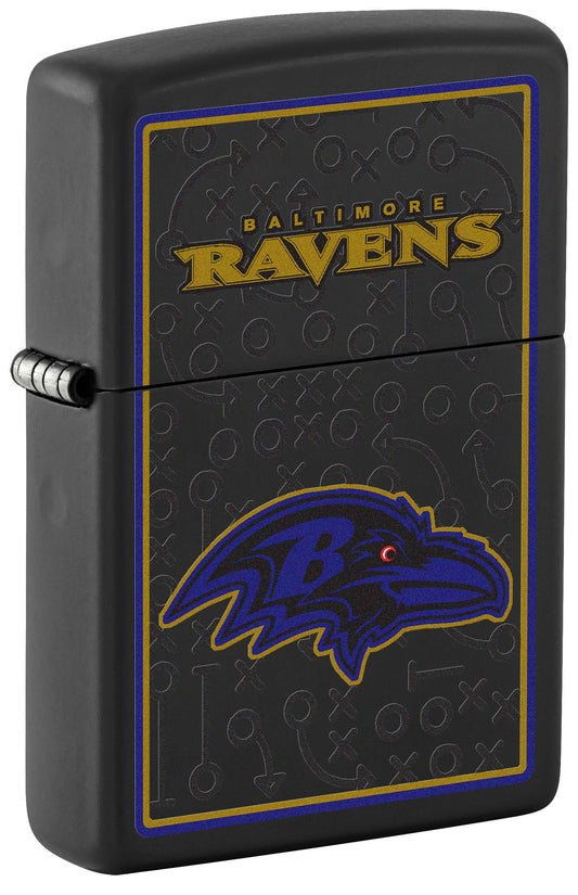 Zippo NFL Baltimore Ravens Playbook Design Black Matte Windproof Lighter