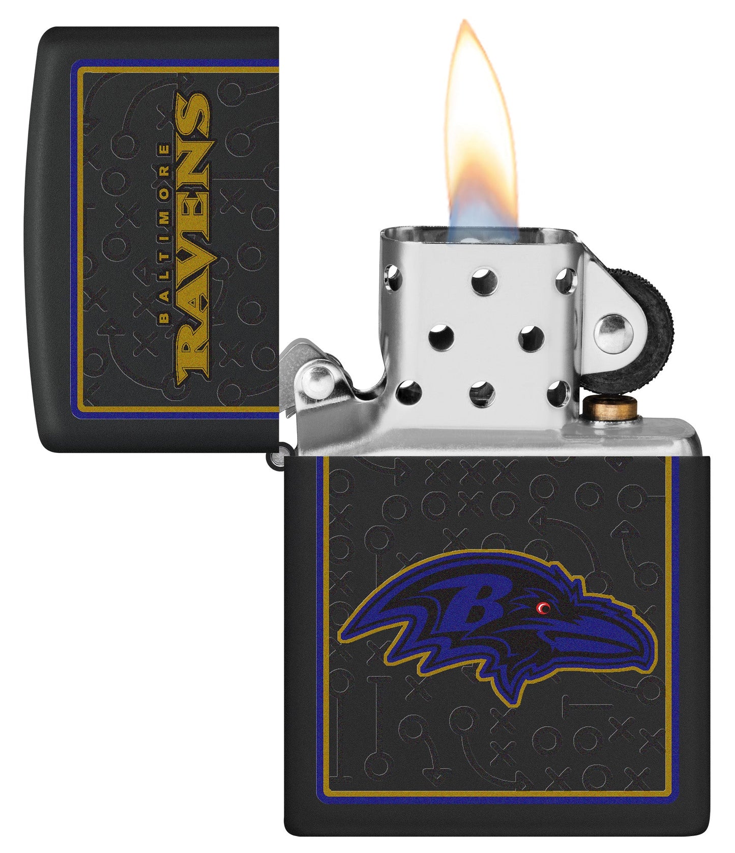 Zippo NFL Baltimore Ravens Playbook Design Black Matte Windproof Lighter
