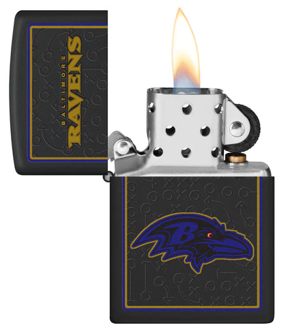 Zippo NFL Baltimore Ravens Playbook Design Black Matte Windproof Lighter