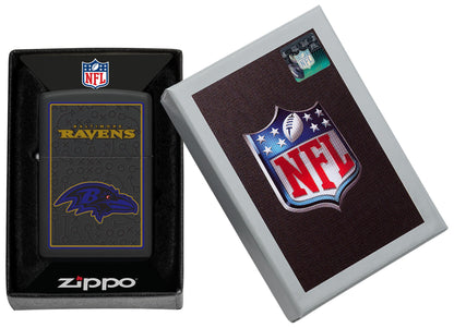 Zippo NFL Baltimore Ravens Playbook Design Black Matte Windproof Lighter