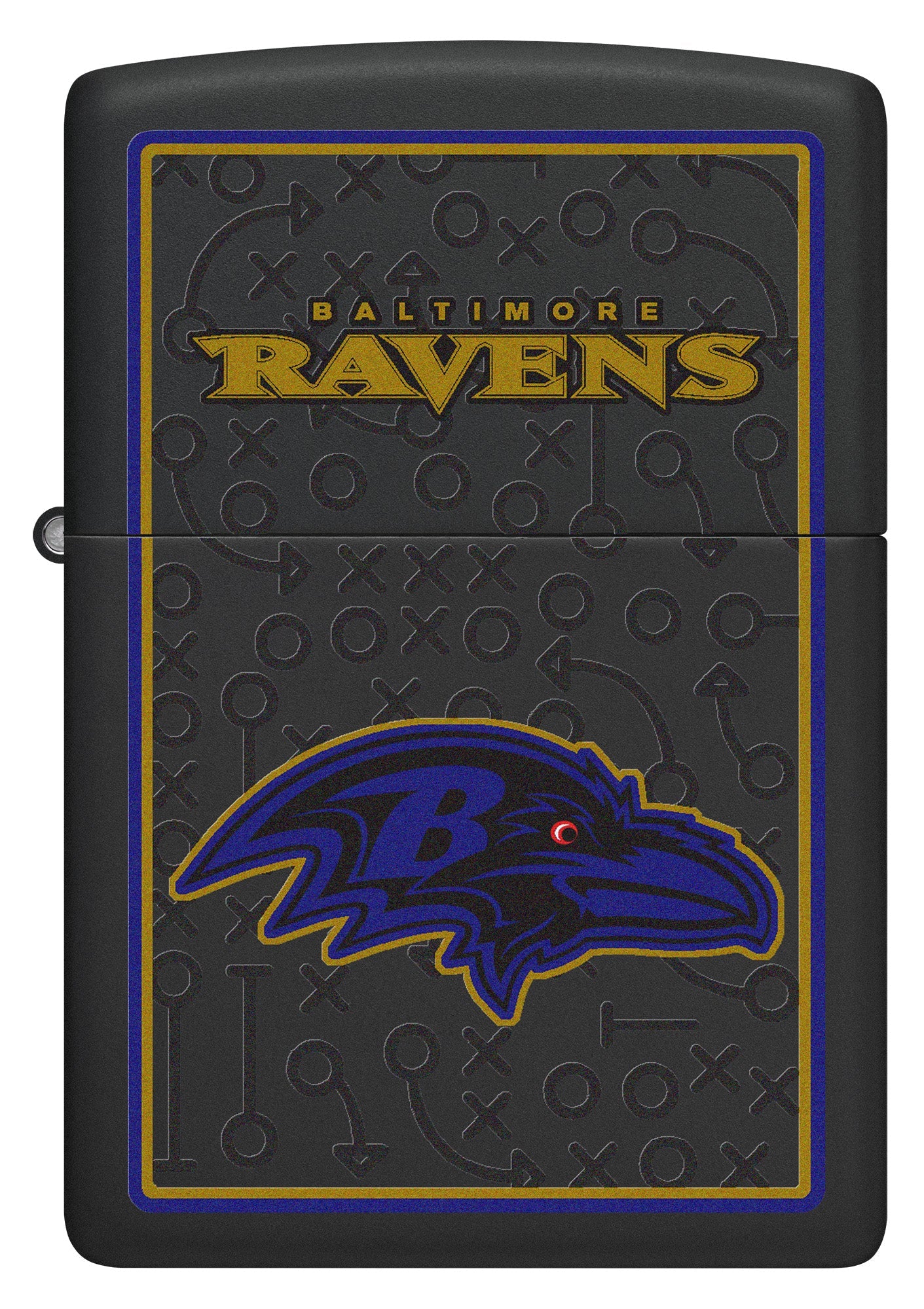 Zippo NFL Baltimore Ravens Playbook Design Black Matte Windproof Lighter