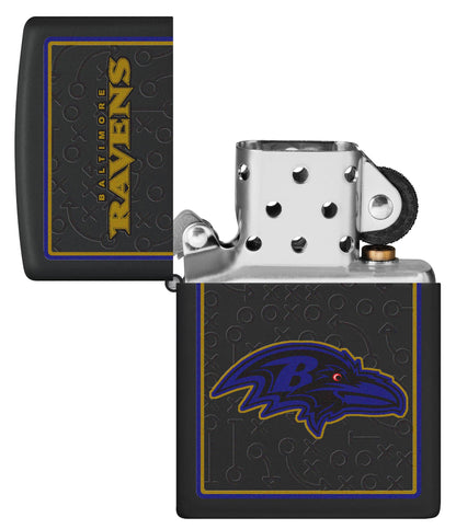 Zippo NFL Baltimore Ravens Playbook Design Black Matte Windproof Lighter