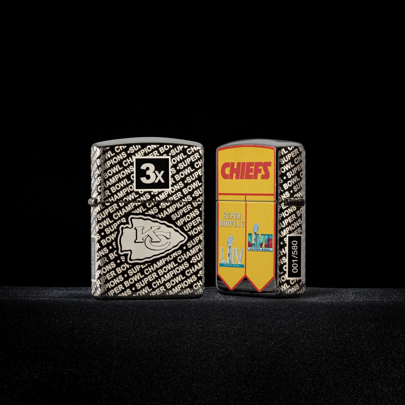 Zippo Super Bowl Champions Collectible - Kansas City Chiefs Black Ice Windproof Lighter