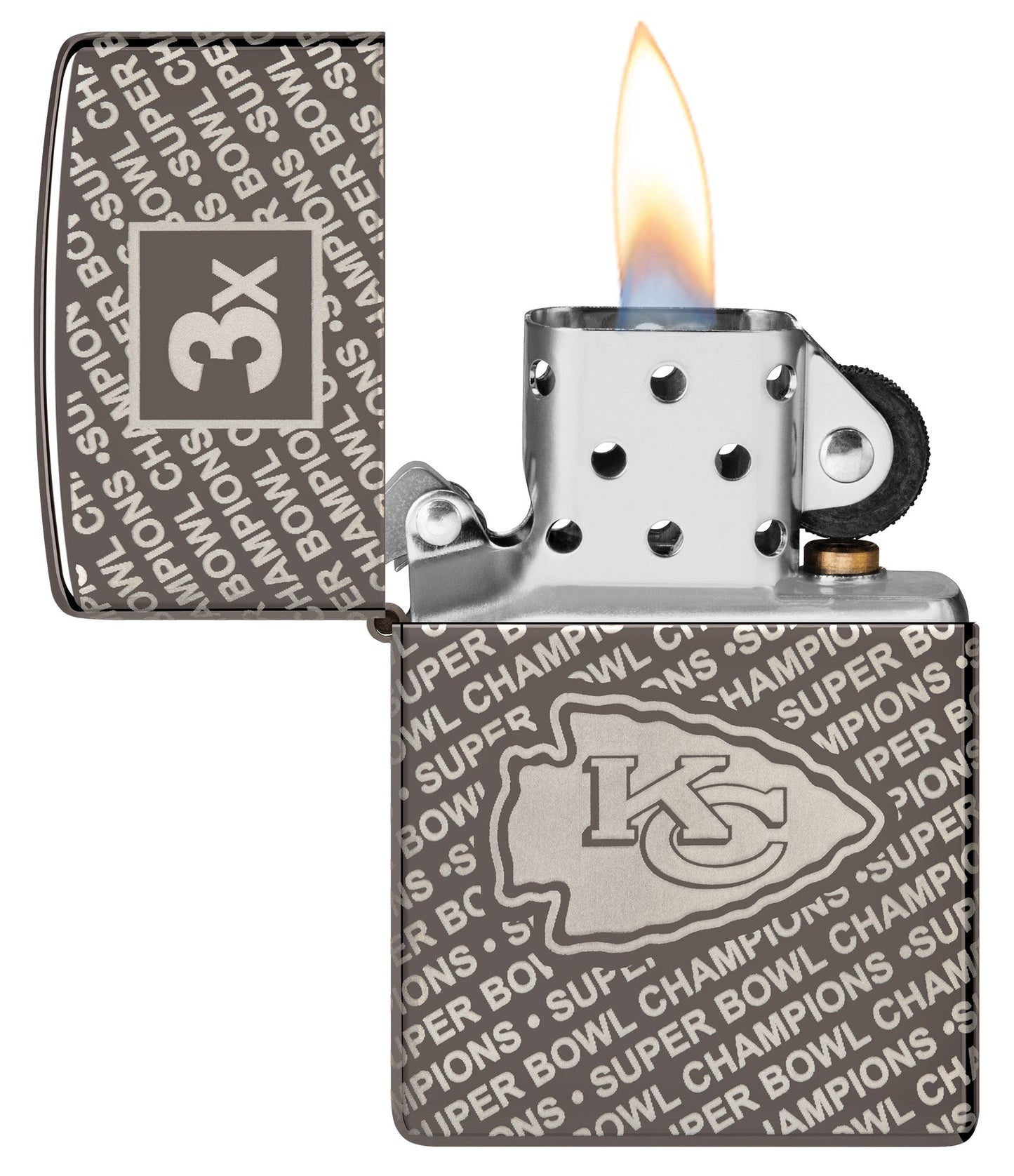 Zippo Super Bowl Champions Collectible - Kansas City Chiefs Black Ice Windproof Lighter