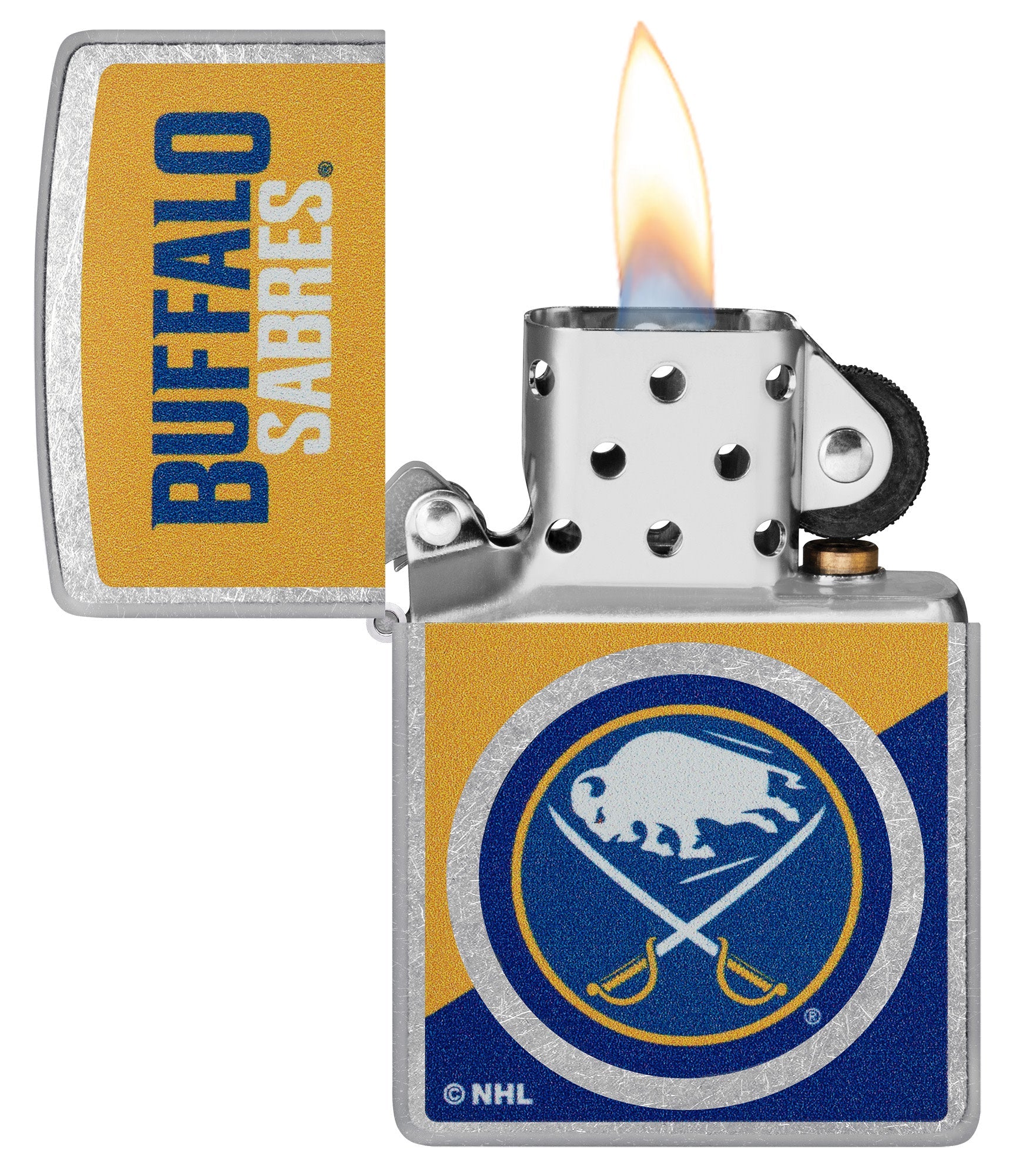 Zippo NHL® Buffalo Sabres® Colorblock Logo Design Street Chrome™ Windproof Lighter
