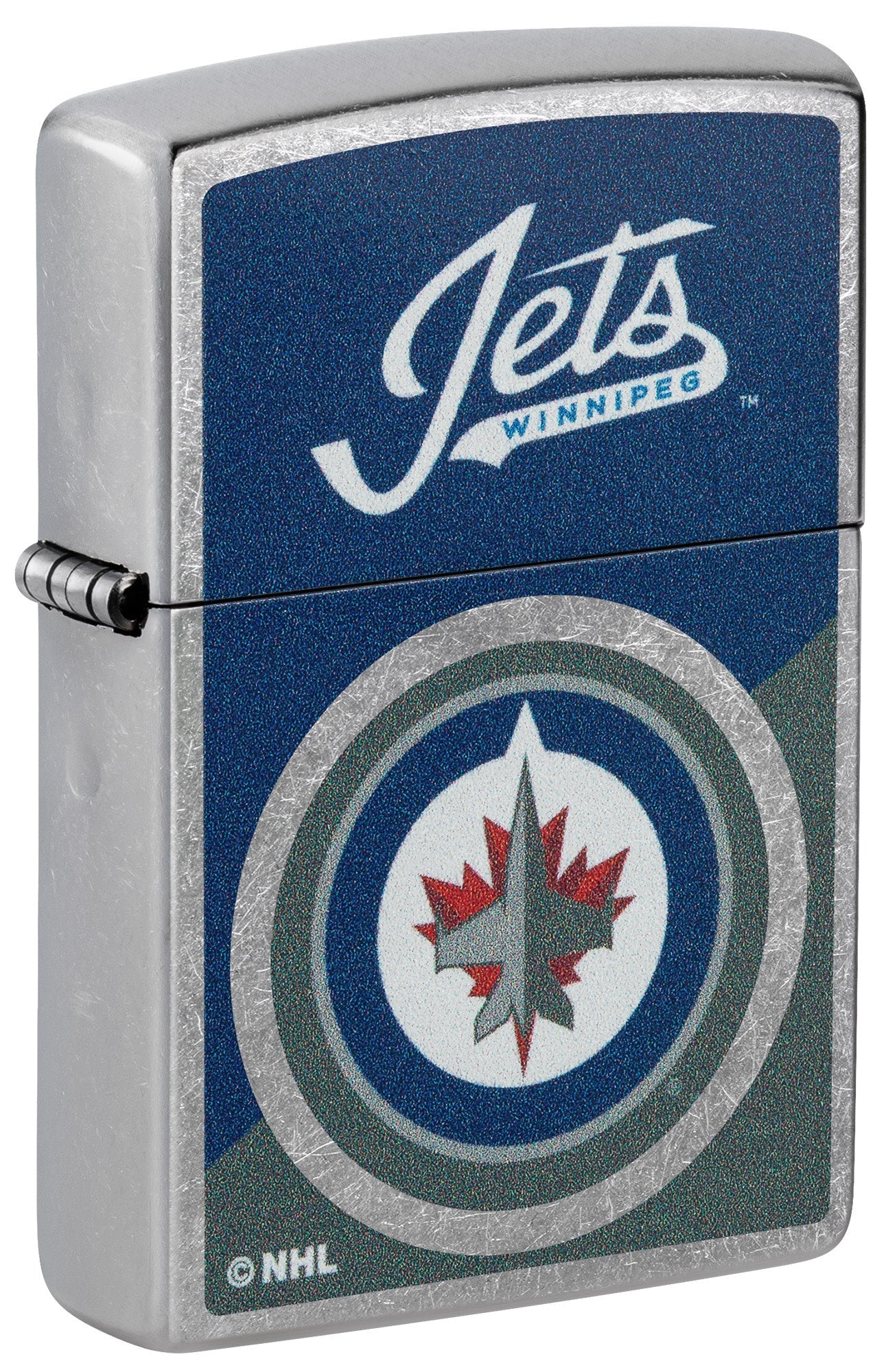 Zippo NHL® Winnipeg Jets™ Colorblock Logo Design Street Chrome™ Windproof Lighter