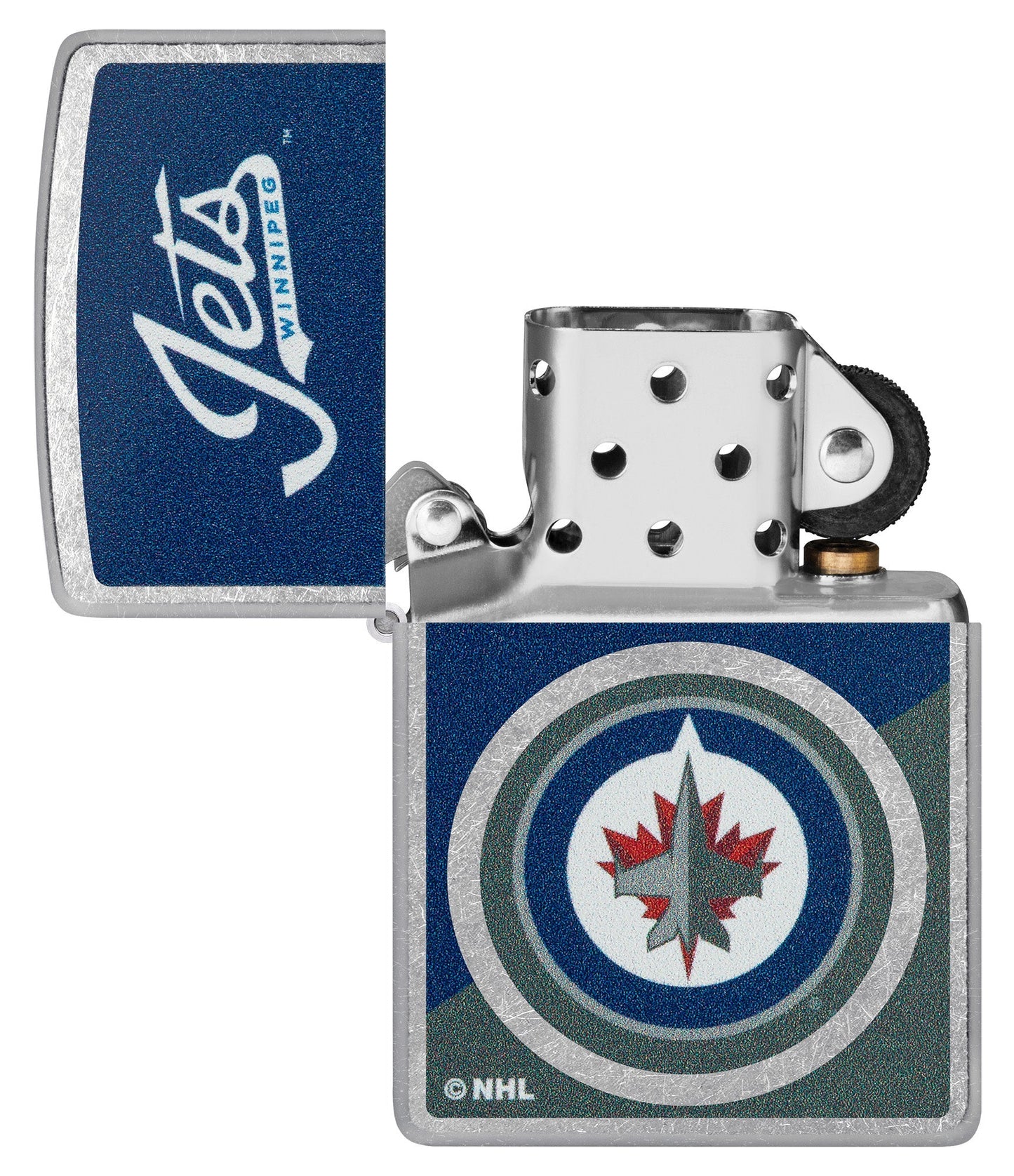 Zippo NHL® Winnipeg Jets™ Colorblock Logo Design Street Chrome™ Windproof Lighter