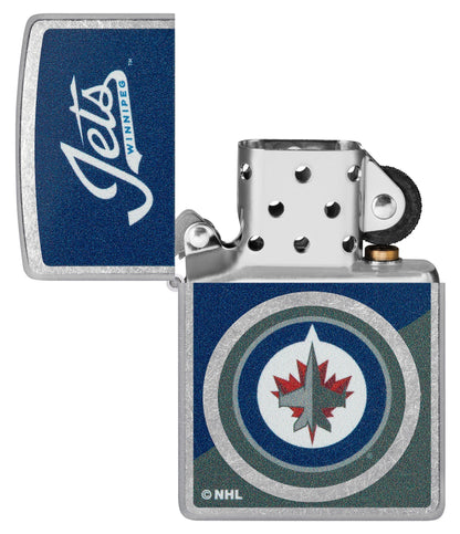 Zippo NHL® Winnipeg Jets™ Colorblock Logo Design Street Chrome™ Windproof Lighter