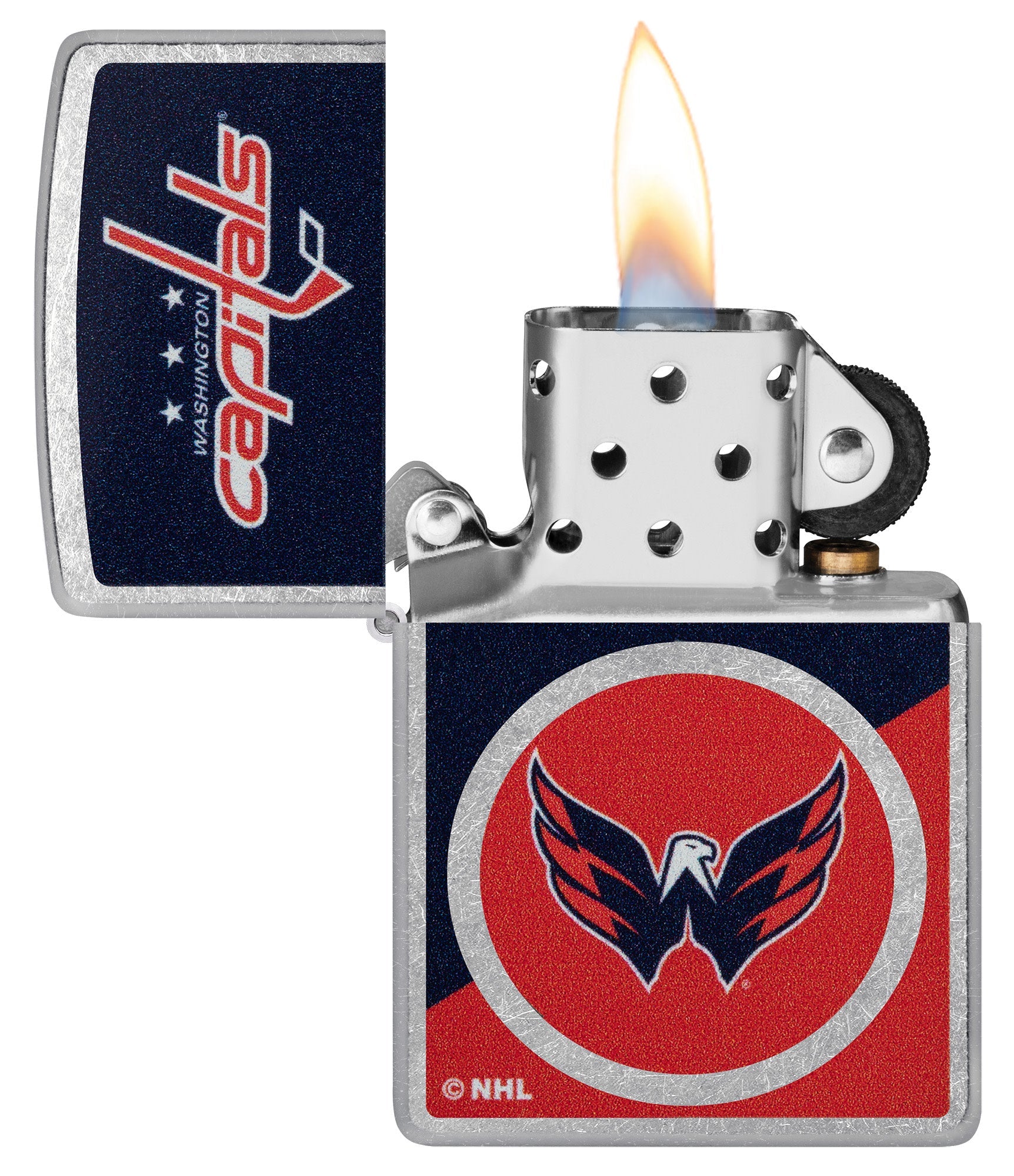 Zippo NHL® Washington Capitals® Colorblock Logo Design Street Chrome™ Windproof Lighter