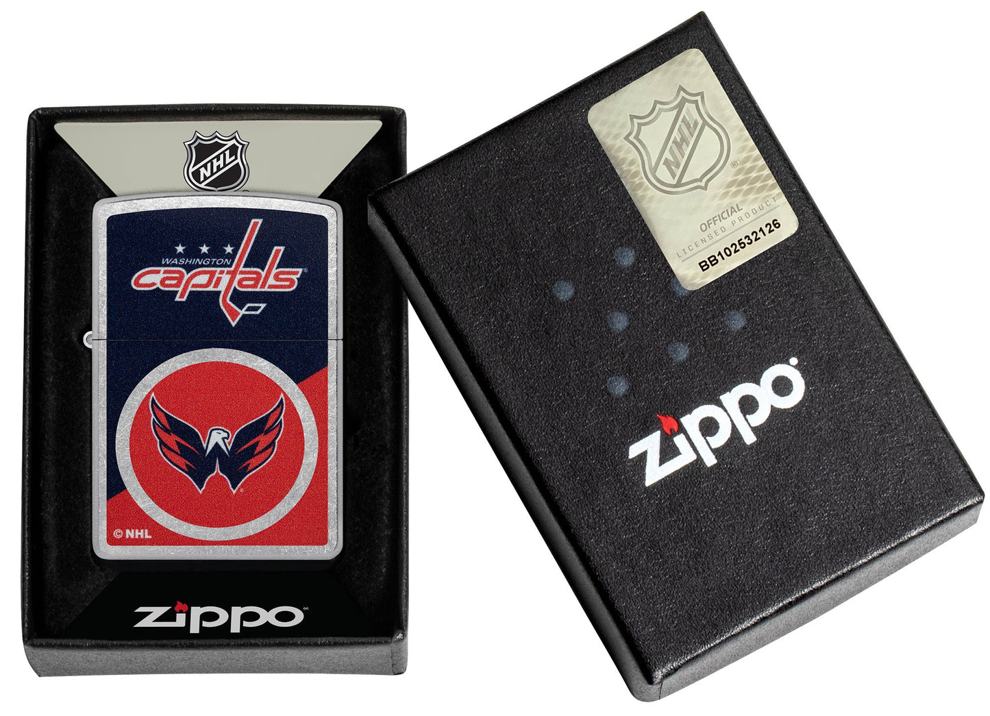 Zippo NHL® Washington Capitals® Colorblock Logo Design Street Chrome™ Windproof Lighter