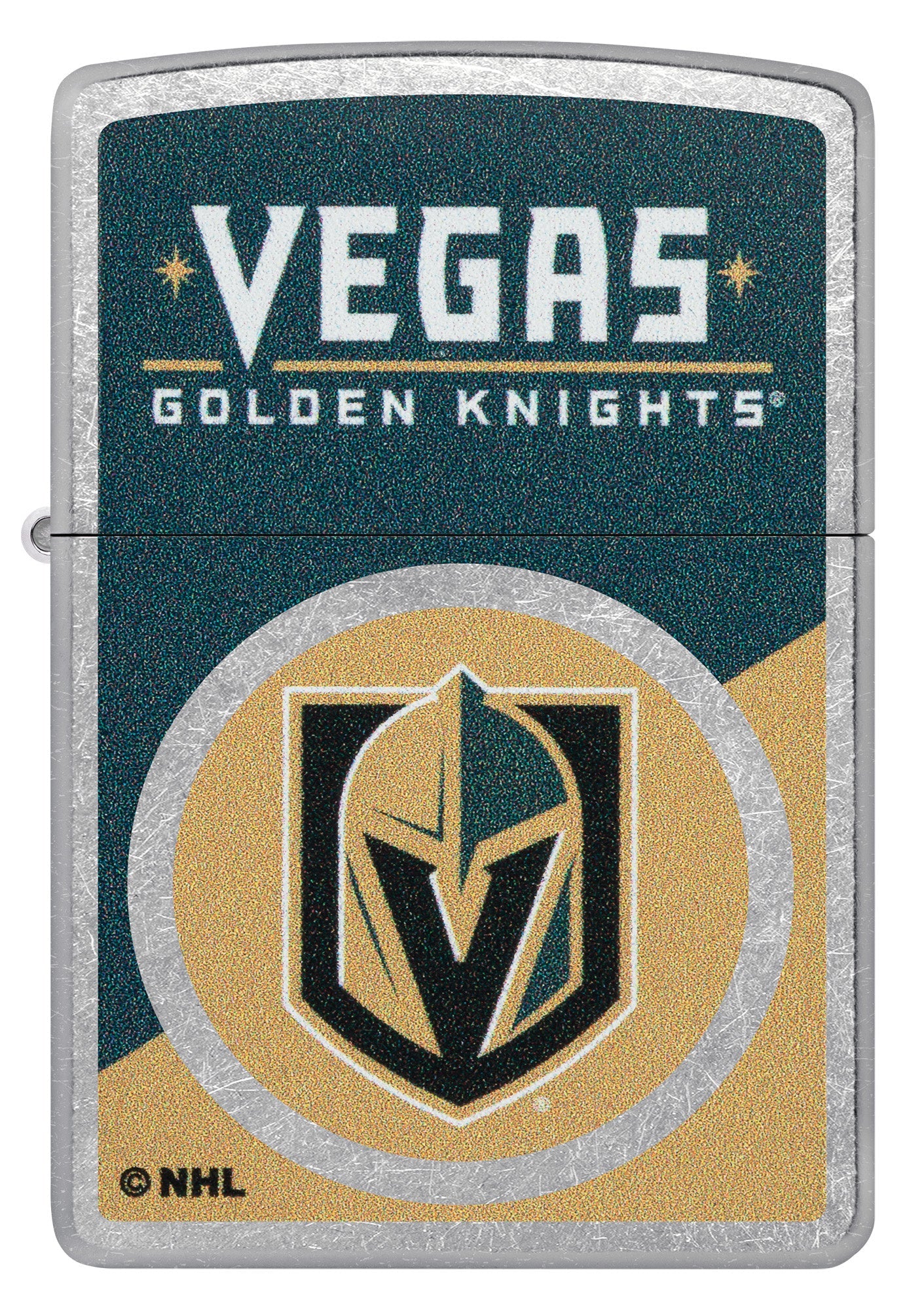 Zippo NHL® Vegas Golden Knights® Colorblock Logo Design Street Chrome™ Windproof Lighter