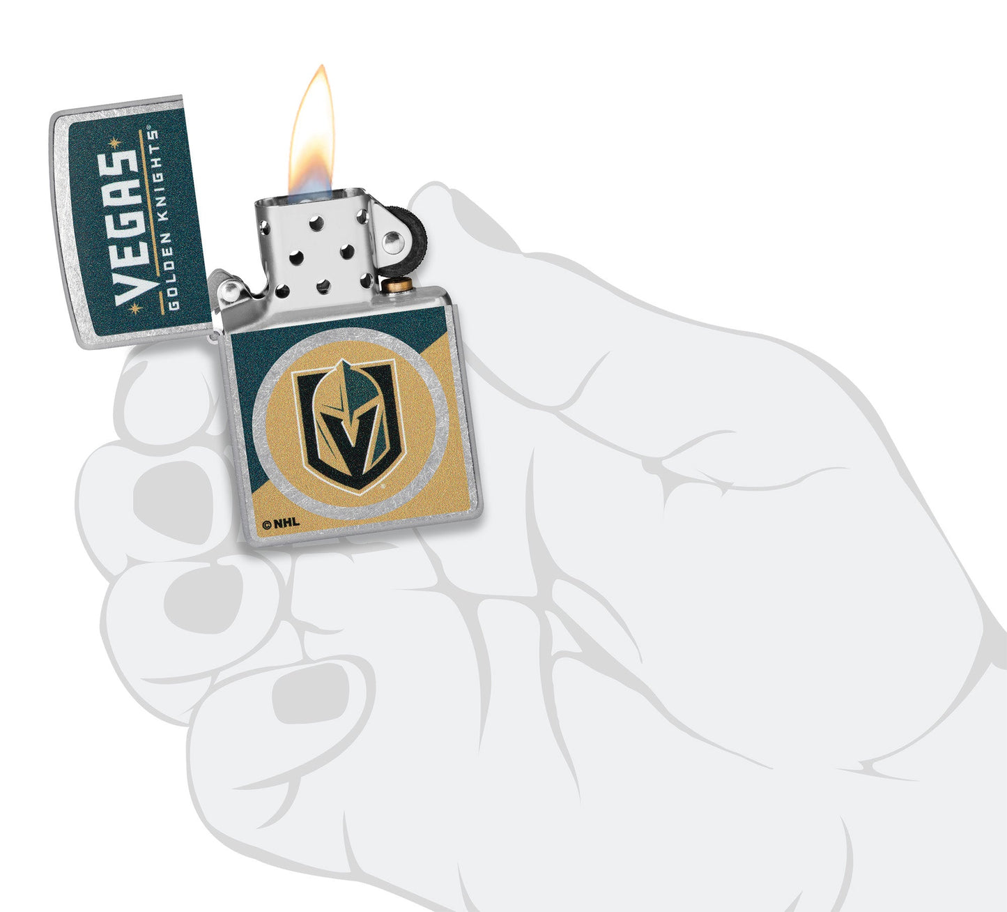 Zippo NHL® Vegas Golden Knights® Colorblock Logo Design Street Chrome™ Windproof Lighter