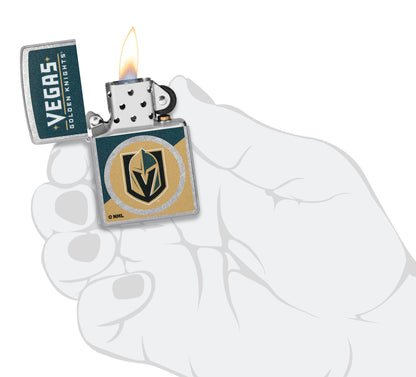 Zippo NHL® Vegas Golden Knights® Colorblock Logo Design Street Chrome™ Windproof Lighter
