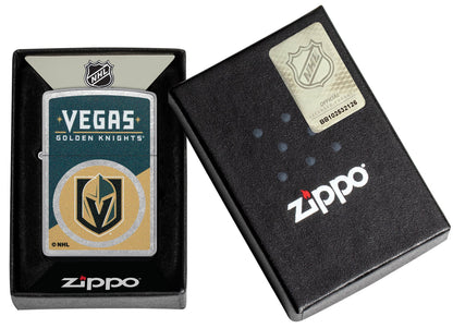Zippo NHL® Vegas Golden Knights® Colorblock Logo Design Street Chrome™ Windproof Lighter