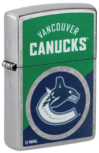 Zippo NHL® Vancouver Canucks® Colorblock Logo Design Street Chrome™ Windproof Lighter