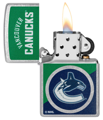 Zippo NHL® Vancouver Canucks® Colorblock Logo Design Street Chrome™ Windproof Lighter