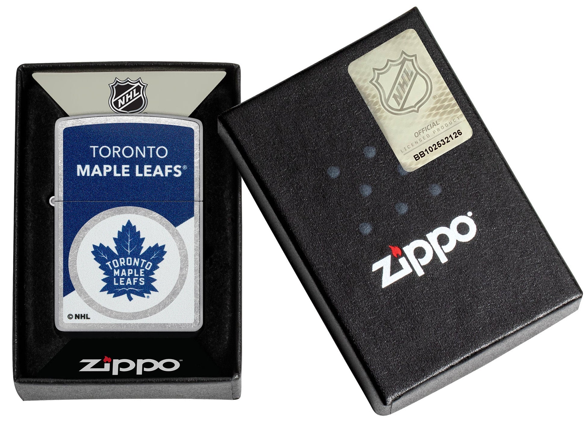 Zippo NHL® Toronto Maple Leafs® Colorblock Logo Design Street Chrome™ Windproof Lighter