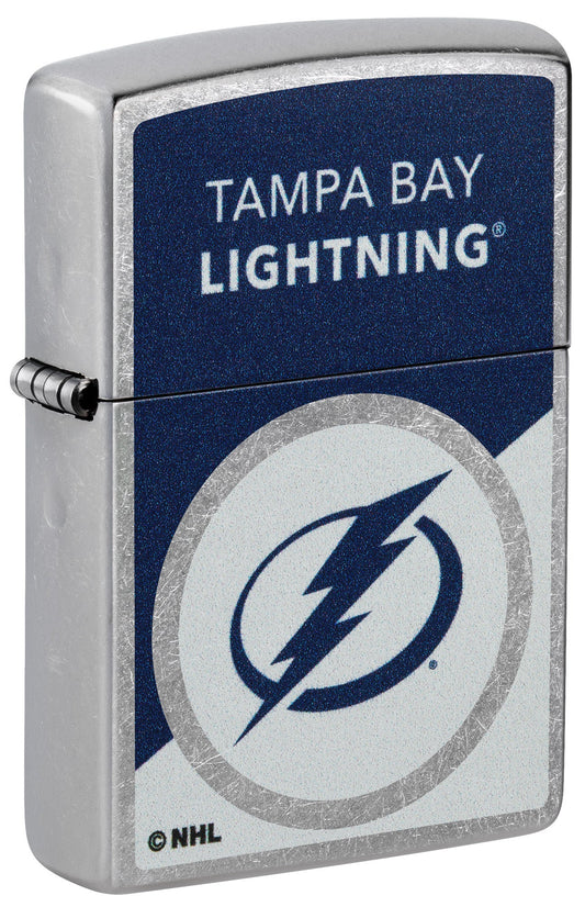 Zippo NHL® Tampa Bay Lightning® Colorblock Logo Design Street Chrome™ Windproof Lighter