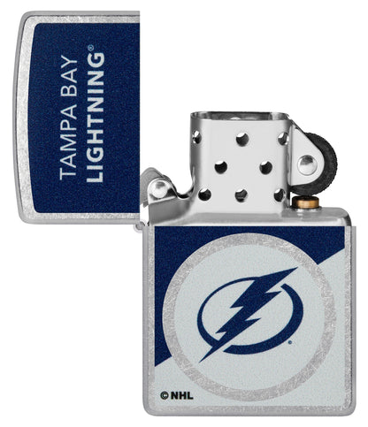 Zippo NHL® Tampa Bay Lightning® Colorblock Logo Design Street Chrome™ Windproof Lighter