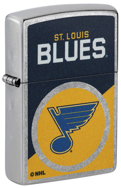 Zippo NHL® St. Louis Blues® Colorblock Logo DesignStreet Chrome™ Windproof Lighter
