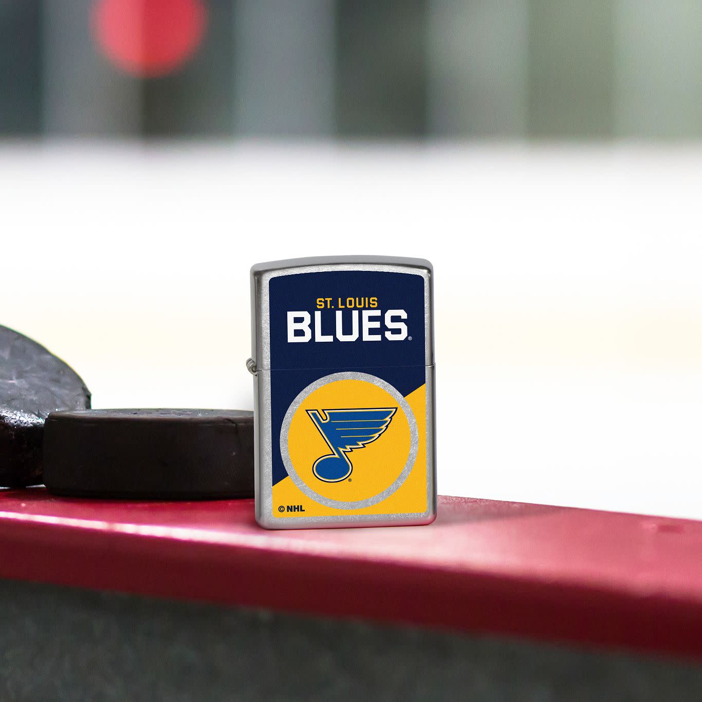 Zippo NHL® St. Louis Blues® Colorblock Logo DesignStreet Chrome™ Windproof Lighter
