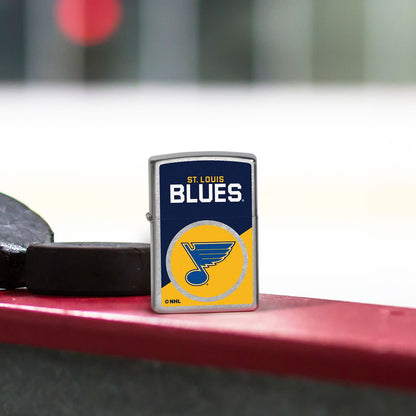 Zippo NHL® St. Louis Blues® Colorblock Logo DesignStreet Chrome™ Windproof Lighter