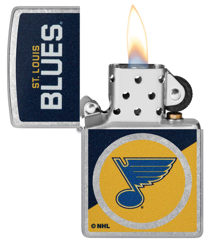 Zippo NHL® St. Louis Blues® Colorblock Logo DesignStreet Chrome™ Windproof Lighter