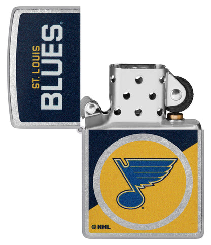 Zippo NHL® St. Louis Blues® Colorblock Logo DesignStreet Chrome™ Windproof Lighter