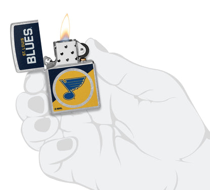 Zippo NHL® St. Louis Blues® Colorblock Logo DesignStreet Chrome™ Windproof Lighter