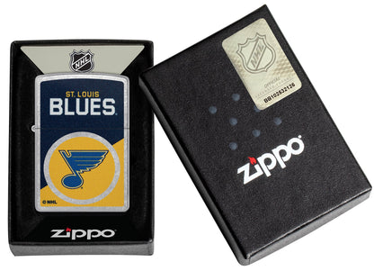 Zippo NHL® St. Louis Blues® Colorblock Logo DesignStreet Chrome™ Windproof Lighter