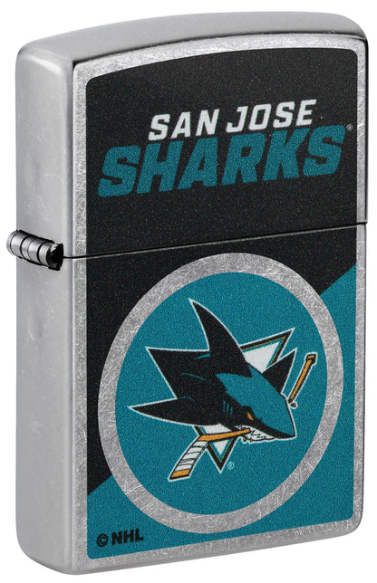 Zippo NHL® San Jose Sharks® Colorblock Logo Design Street Chrome™ Windproof Lighter