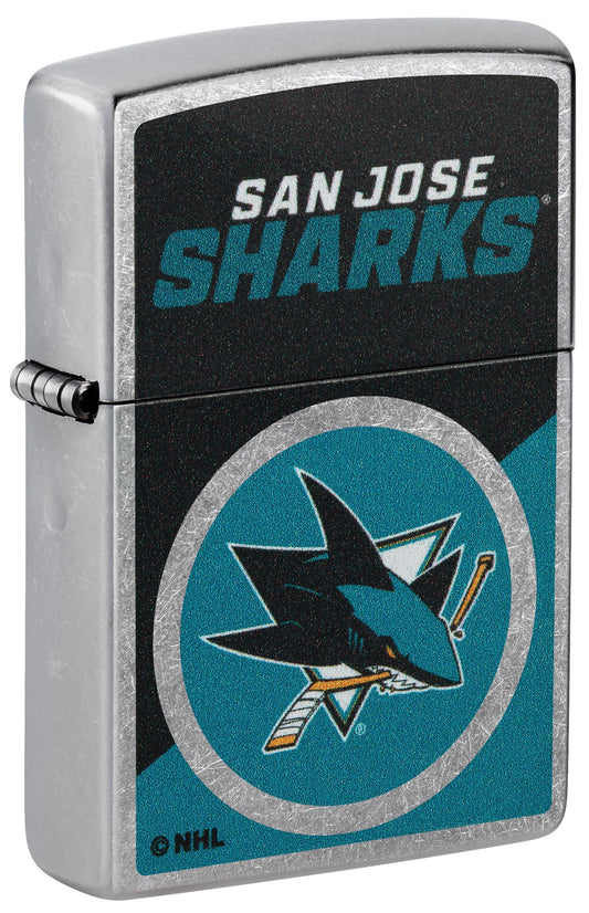 Zippo NHL® San Jose Sharks® Colorblock Logo Design Street Chrome™ Windproof Lighter