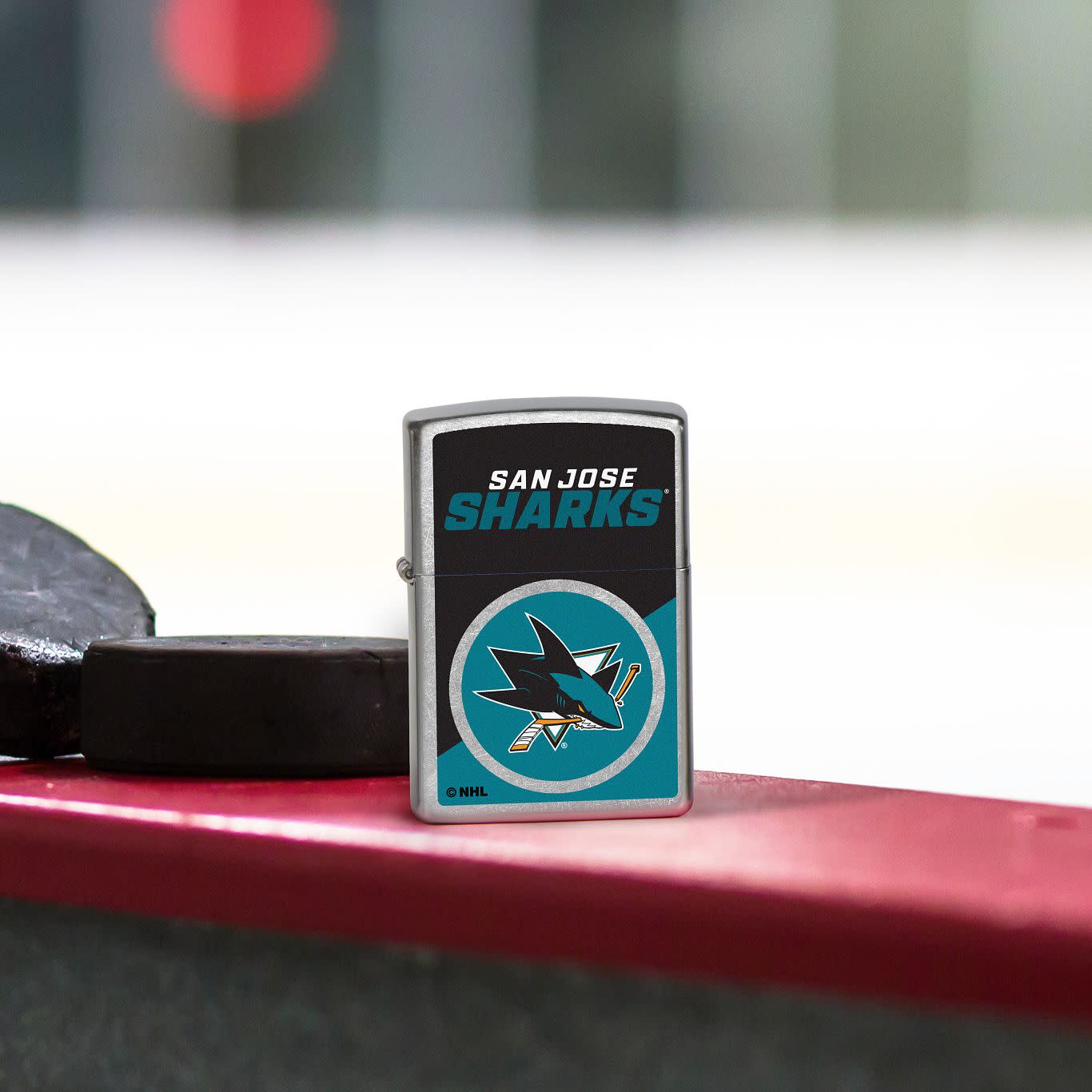 Zippo NHL® San Jose Sharks® Colorblock Logo Design Street Chrome™ Windproof Lighter