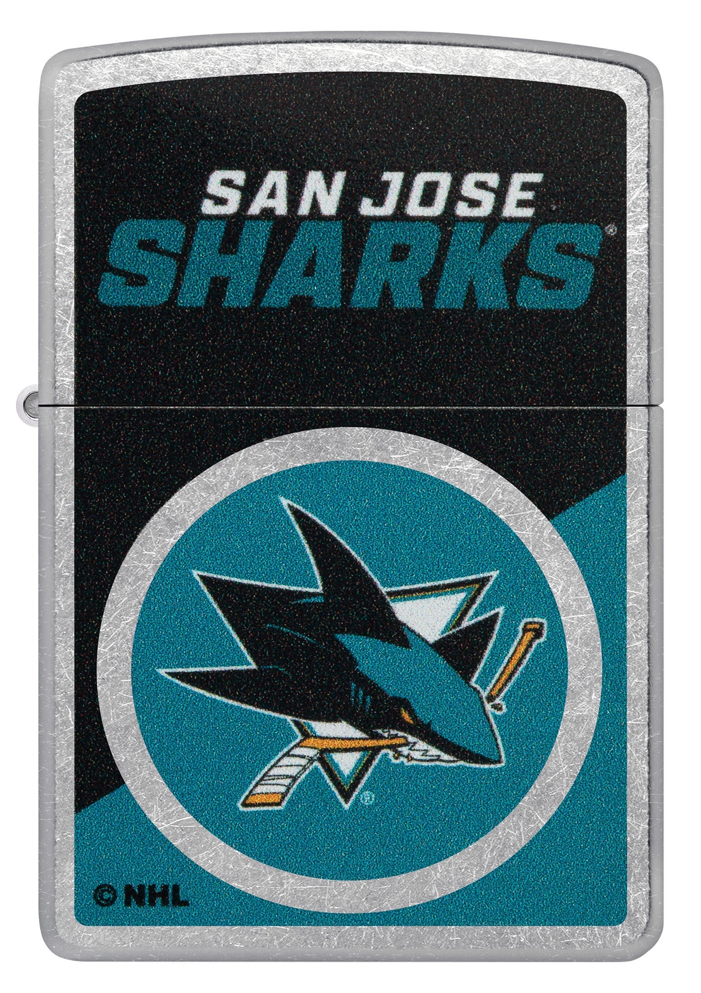 Zippo NHL® San Jose Sharks® Colorblock Logo Design Street Chrome™ Windproof Lighter