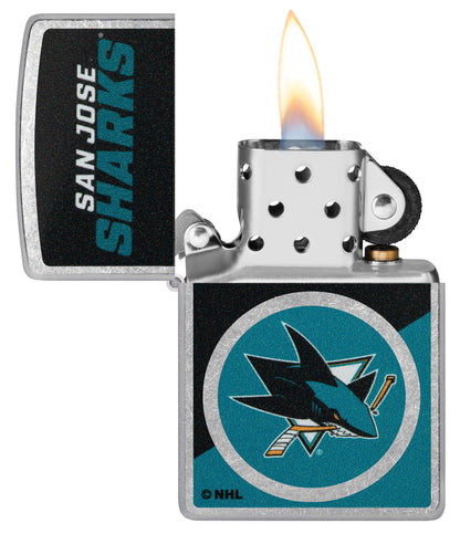Zippo NHL® San Jose Sharks® Colorblock Logo Design Street Chrome™ Windproof Lighter