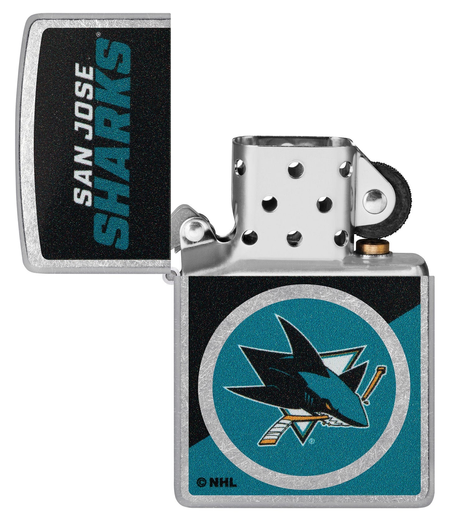 Zippo NHL® San Jose Sharks® Colorblock Logo Design Street Chrome™ Windproof Lighter