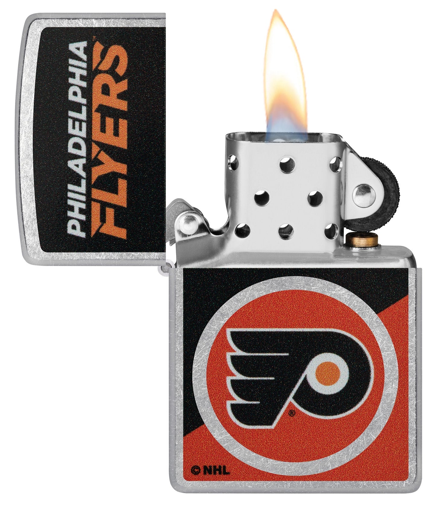 Zippo NHL® Philadelphia Flyers® Colorblock Logo Design Street Chrome™ Windproof Lighter